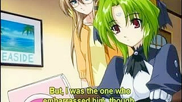 Busty hentai maid gets facial after hot sucking cock