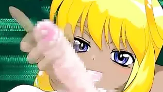 Cute TS Boygirl Gets Handjob - Shemale Licks Cock in Hentai Video