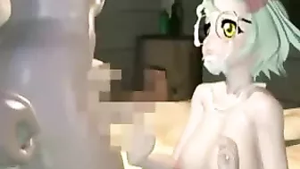 3D Busty Tied and Cum by Shemale