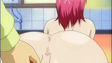 Busty Hentai Girl Fucked in Kitchen from Behind, busty,  hentai,  girl,  fucked,  kitchen