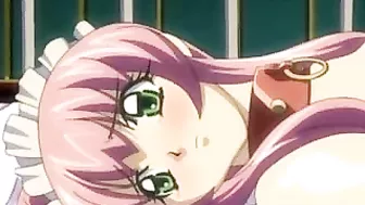 Anime Maid Bound in Bondage and Licking Wet Pussy