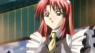 Anime Maid Bound in Bondage and Licking Wet Pussy