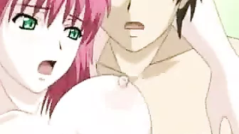 Busty Hentai Pink Hair Cutie Gets Rammed Hard
