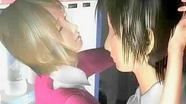 Anime Hottie Gets Double-Dildo Fucking and Blowjob