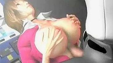 Anime Hottie Gets Double-Dildo Fucking and Blowjob