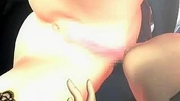 Anime Hottie Gets Double-Dildo Fucking and Blowjob