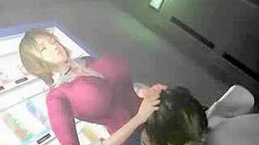 Anime Hottie Gets Double-Dildo Fucking and Blowjob