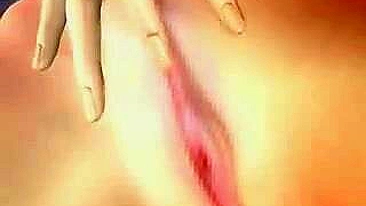 Anime Hottie Gets Double-Dildo Fucking and Blowjob