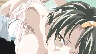 Anime MILF Gets Fucked in Both Holes - Hentai Porn Video