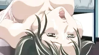 Anime MILF Gets Fucked in Both Holes - Hentai Porn Video