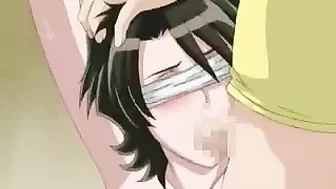 Anime Tied Eyes Brunette Gets Gangbanged