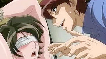 Anime Tied Eyes Brunette Gets Gangbanged