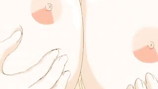 Busty Anime Cutie Pleasuring a Cock