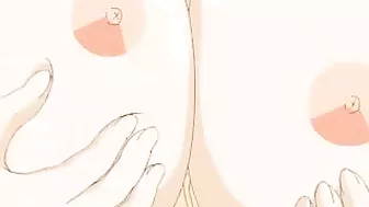 Busty Anime Cutie Pleasuring a Cock