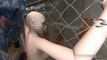 Shaven-Headed 3D Babe Gets Animated Fuck