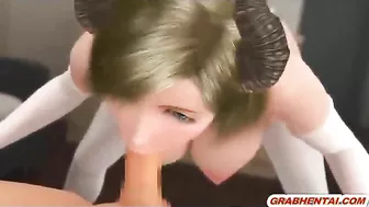 3D Porn Beauty's Hot Ride and Sucking Cock
