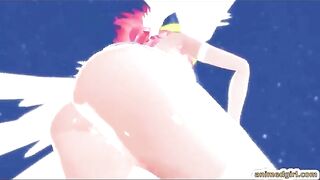 Redhead Shemale Dancing with Huge Cock in 3D Porn