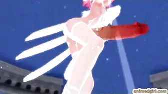 Redhead Shemale Dancing with Huge Cock in 3D Porn