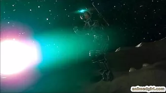 Shemale Big Boobs Hard Fucked in Blue 3D Animation