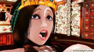 Shemale Princess Gets Sucked by Bigcock in 3D Hentai Porn