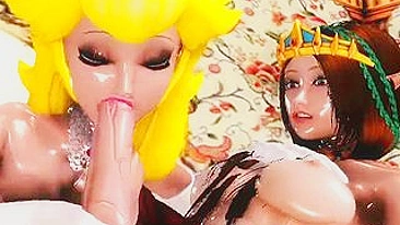 Shemale Princess Gets Sucked by Bigcock in 3D Hentai Porn