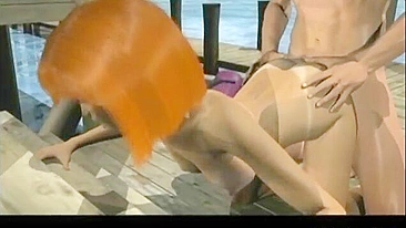 3D Animation of Blonde Self-Masturbation