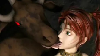 Monster Doing Doggy Style With Redhead Anime Girl in 3D Monster Doing Doggy Style With Redhead Anime Girl in 3D