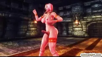 Anime Shemale Muscle Dancing and Bondage