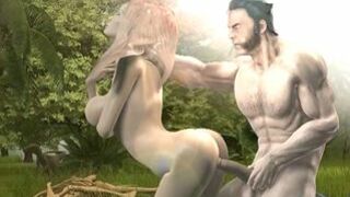 Wolverine gets fucked from behind in the great outdoors! 3D animation at its best.