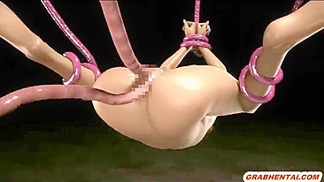 Busty Blonde Caught and Hard drilled by Tentacles in 3D Hentai