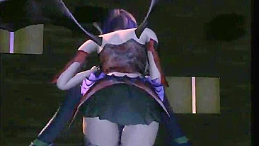Anime Cutie Gets Poked from Behind by Masked Man in 3D Porn
