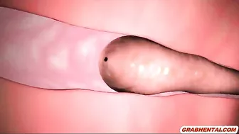 Tentacle Drilling - A Captive's Ass and Pussy 3D Animation