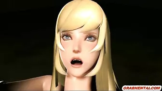 Tentacle Drilling - A Captive's Ass and Pussy 3D Animation