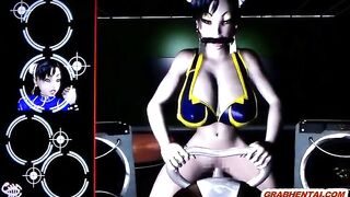 Bald and Bound - Gagging 3D Animation Assfuck