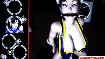 Bald and Bound - Gagging 3D Animation Assfuck