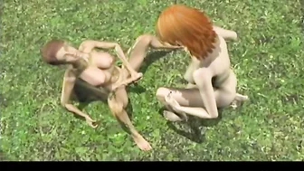 Busty Shemale Gets Animated Fuck in the Forest