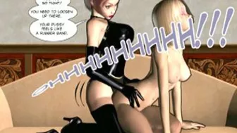 Strapped-on Fucking on the Sofa - A 3D Comic Experience