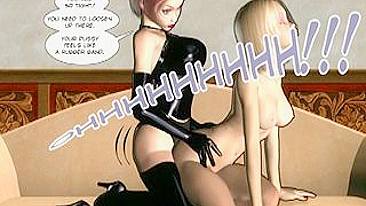 Strapped-on Fucking on the Sofa - A 3D Comic Experience