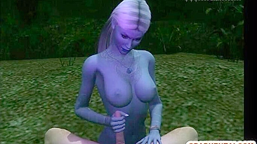 Wild Anime Threesome Fucking in the Forest