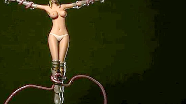 Tentacle Drilling and Squeezing in 3D Animation Porn