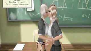 Sexy Shemale Coeds Suck Cock in Classroom - 3D Anime Porn