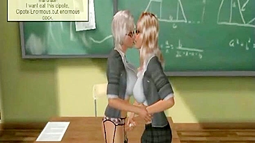 Sexy Shemale Coeds Suck Cock in Classroom - 3D Anime Porn