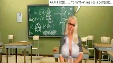 Sexy Shemale Coeds Suck Cock in Classroom - 3D Anime Porn