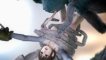 Anime Caught and Hard Fucked by Spider Monster