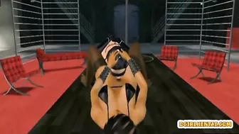 Blindfolded Anime Captive Gets Hard Fucked by Ghetto Shemale