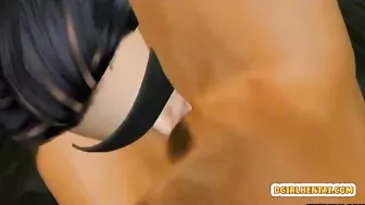 Blindfolded Anime Captive Gets Hard Fucked by Ghetto Shemale