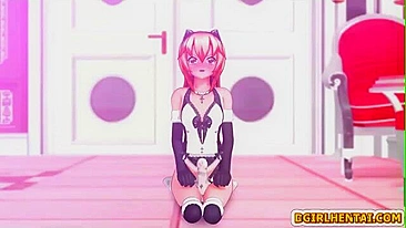 3D Animated Shemale Cutie Sucks Cock in Caught Moment