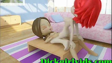 Shemale fucks and rides in horny hentai anime