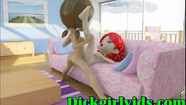 Shemale fucks and rides in horny hentai anime