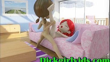 Shemale fucks and rides in horny hentai anime